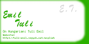 emil tuli business card